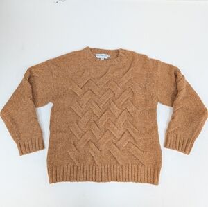 Molly Bracken Premium Orange Knit Crew Neck Oversized Sweater XS [139]